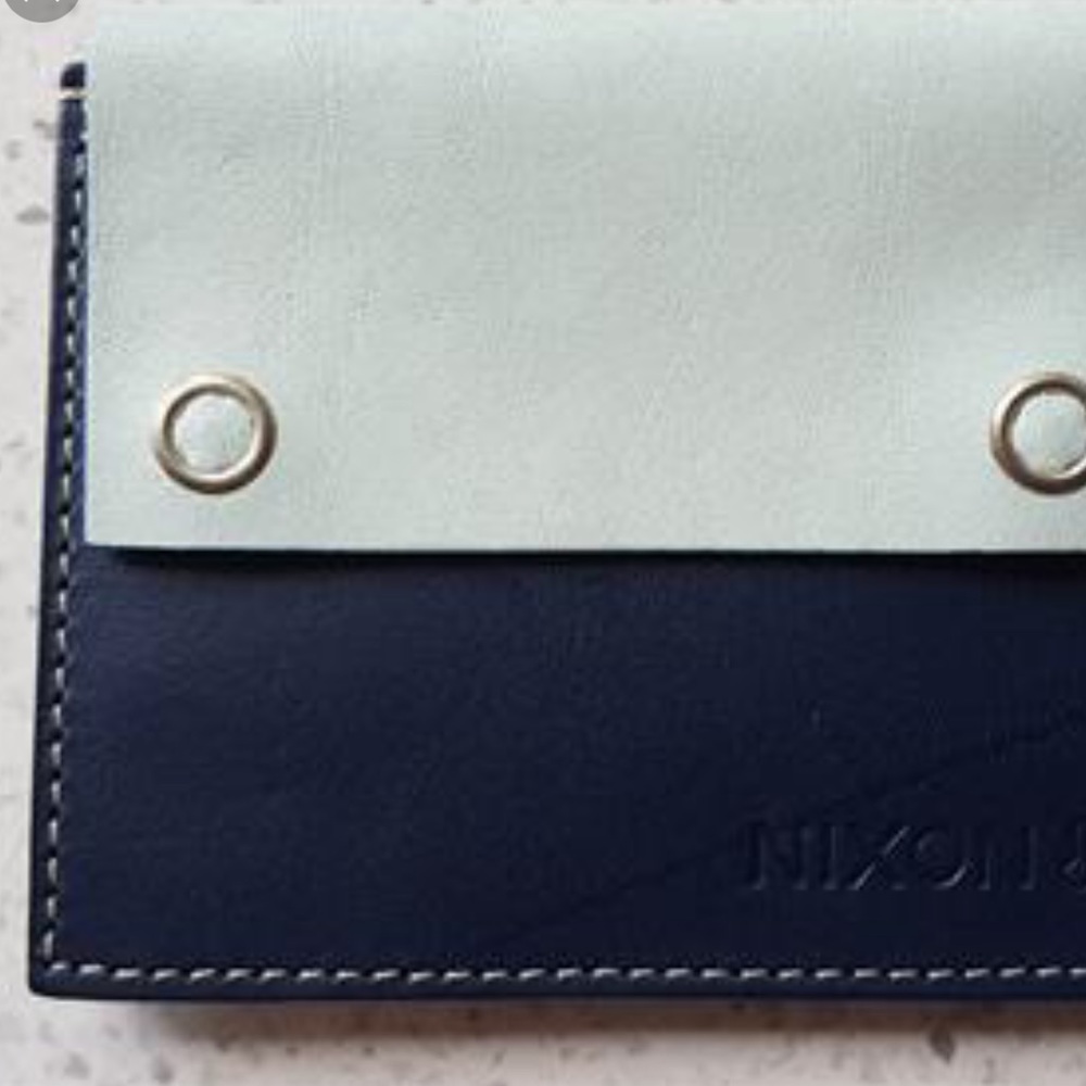 NEW* NIXON Shores Card Thin Wallet two-tone blue